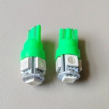 10PCS T10 WEDGE 5-SMD 5050 LED LIGHT BULBS W5W 2825 158 192 168 194 GREEN
