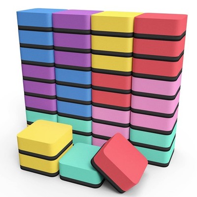 Magnetic Dry Erase Erasers 36 Pack, Classroom Supplies, 6 Colors