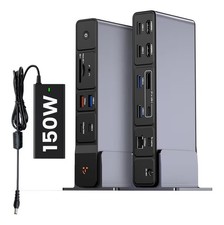 USB C Docking Station 3 Monitors, 18-in-1 Triple 4K Display, 150W TobenONE