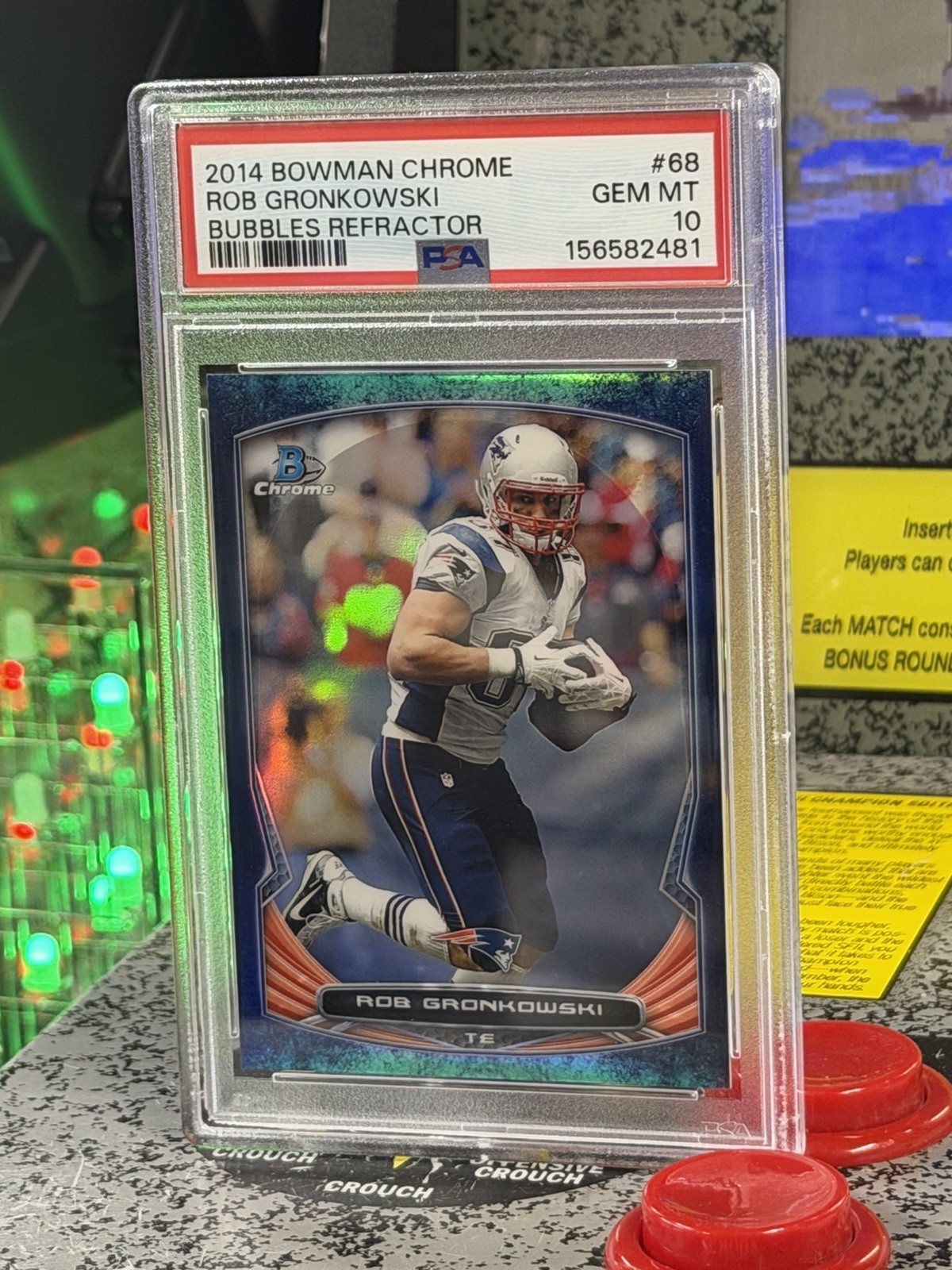 2014 Bowman Chrome Rob Gronkowski #68 Bubbles Refractor /99 Patriots PSA 10 GEM view 7
