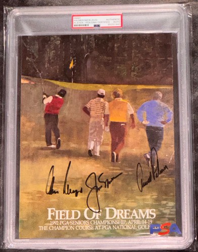 Signed Arnold Palmer, Jack Nicklaus & Gary Player BIG 3 Print Autographed PSA