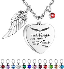 Heart Urn Necklace for Pet Ashes Cremation Jewelry for Ashes Ash Necklace for Do