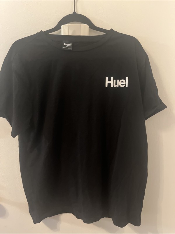 Huel T-Shirt Men's XL Black Crew Neck Nutrition Casual Tee Shirt