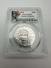 2018 $100 1 Ounce Platinum Eagle Statue of Liberty PCGS MS69 -B57 2800.00 per troy oz