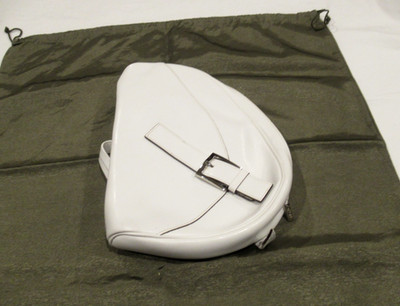 Oxone white leather backpack purse, made in France