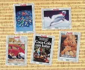 5 Coca-Cola Collectible Cards-Series 2-1994 Trade Cards-Ephemera-Junk Journal