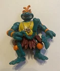 Vintage TMNT Cave Mike Ninja Turtles 1993 With Grass Skirt, Nunchuck, Axe