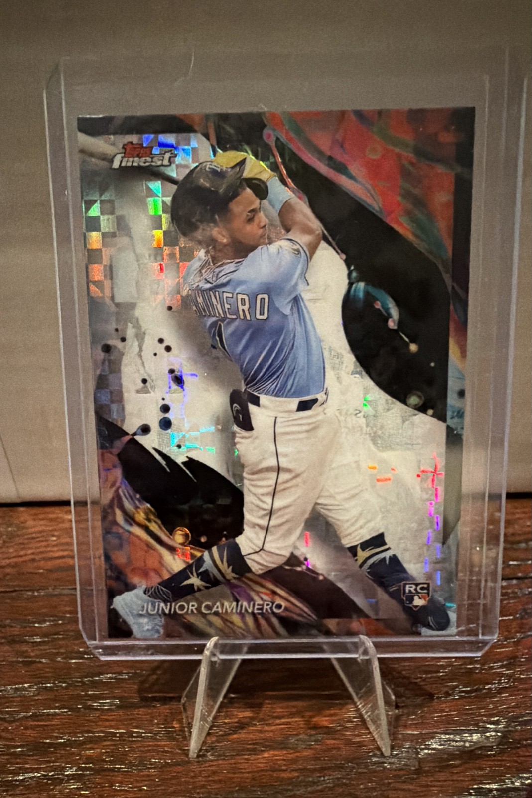 2024 Topps Finest - Uncommon Junior Caminero #198 Checkerboard Refractor (RC)