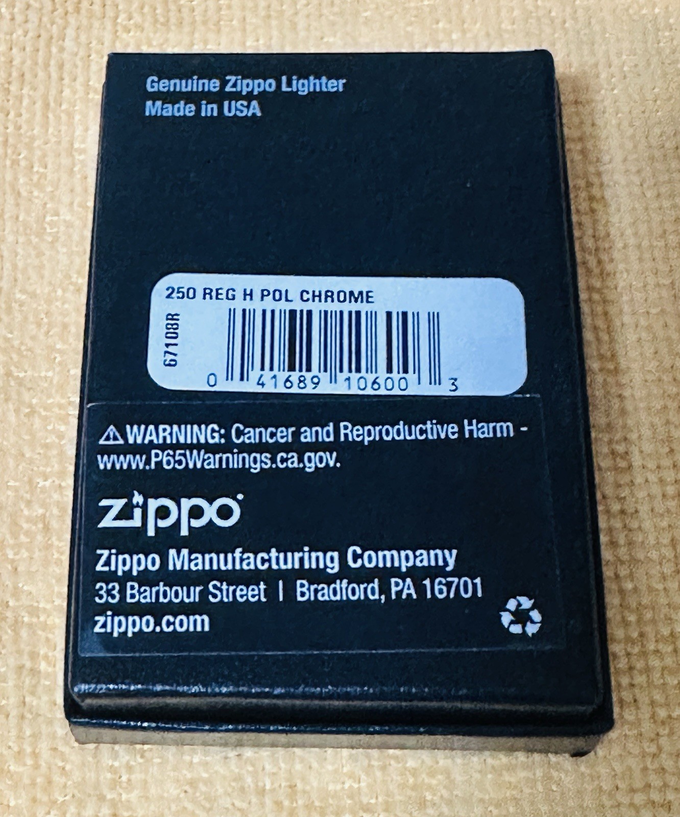 2020 Zippo Lighter 250 Regular High Polish Chrome Brand New 