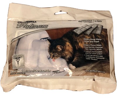Drinkwell Platinum Pet Cat Fountain Premium Replacement Filters Package of 3 NEW