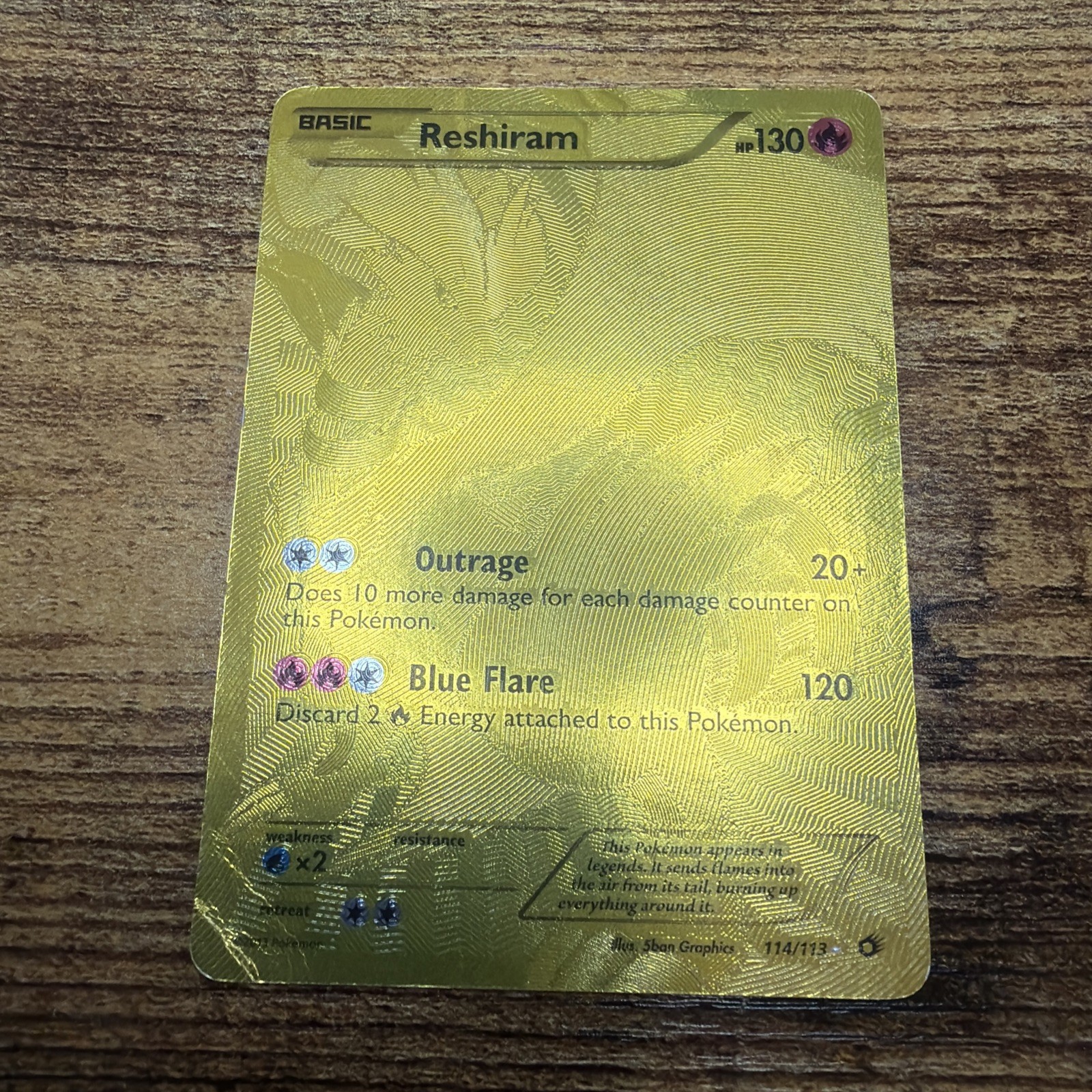 Pokemon TCG Reshiram 114/113 Legendary Treasures Secret Rare Full Art Holo