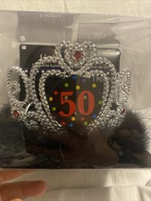 50th Birthday Light-Up Tiara Crown Party Princess NEW IN BOX 14