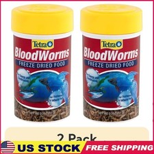 2 Pack 0.25 Oz Bloodworms Freeze-Dried Fish Food Ideal for Small To Medium-sized