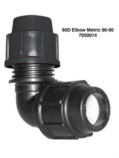 Plasson 90mm 90° Degree Elbow Line 7 Mechanical Compression PP Pipe Fitting PN16
