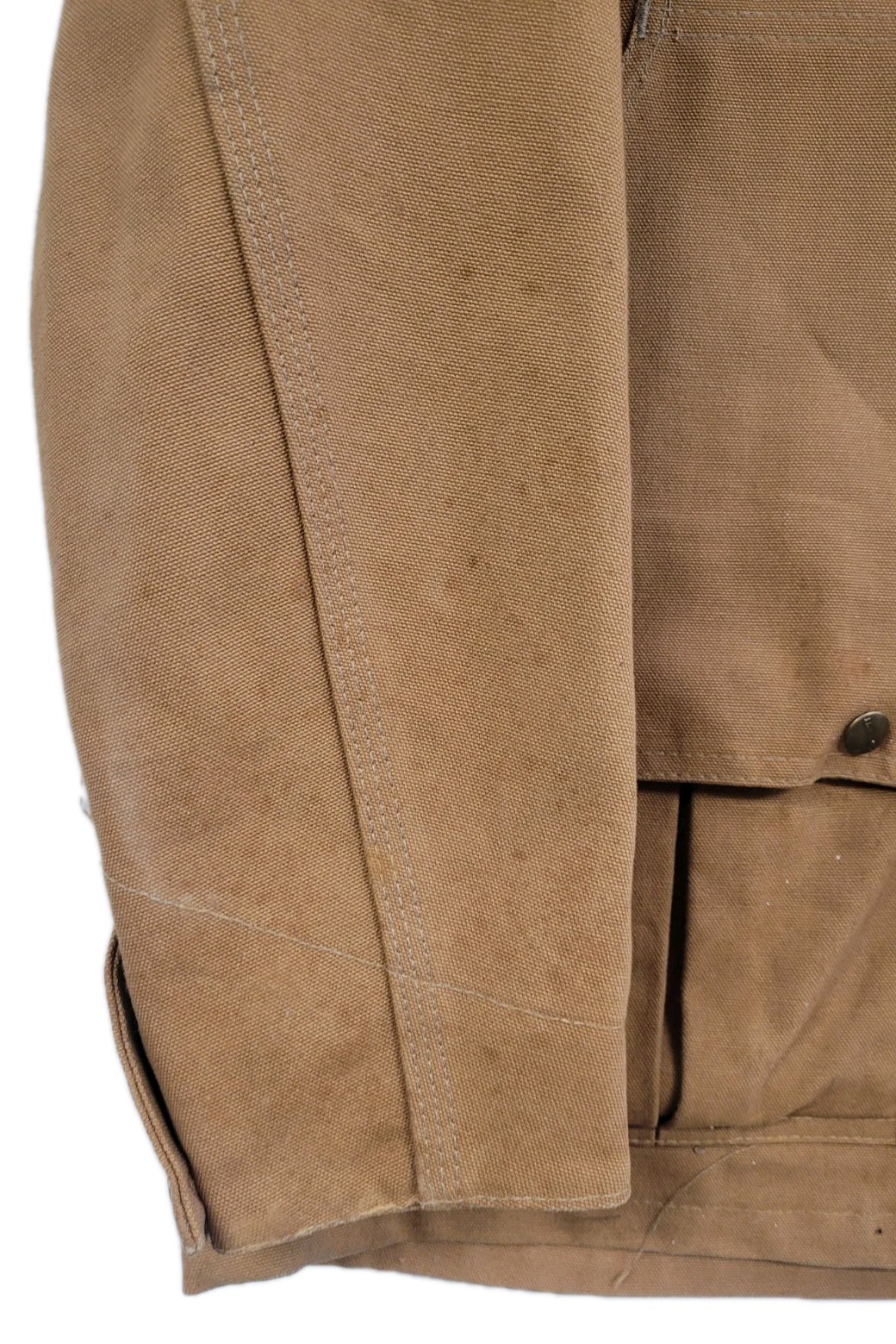 VINTAGE CARHARTT HUNTING JACKET CANVAS GAME POCKET CORDUROY COLLAR CU256 SZ LRG thumbnail 12