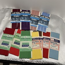 Vintage New 1/2 Seam Binding Variety Colors Lot Of 11 Red Blue Pink Purple