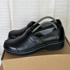 Dansko Volley Professional Clogs Womens Size 40 Black Leather Comfort Shoes
