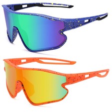 Kids Baseball Sunglasses for Ages 614 Youth Sports Shades Blue/Green,