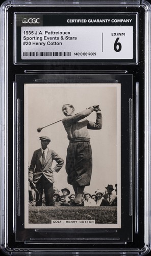 1935 J A PATTREIOUEX SPORTING EVENTS & STARS #20 HENRY COTTON CGC 6