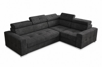 Ecksofa Couch Polsterung Wohnzimmer Leder L-Form Neu Modern Schwarz Design Sofas