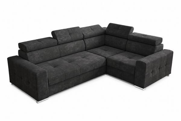 Ecksofa Couch Polsterung Wohnzimmer Leder L-Form Neu Modern Schwarz Design Sofas-image