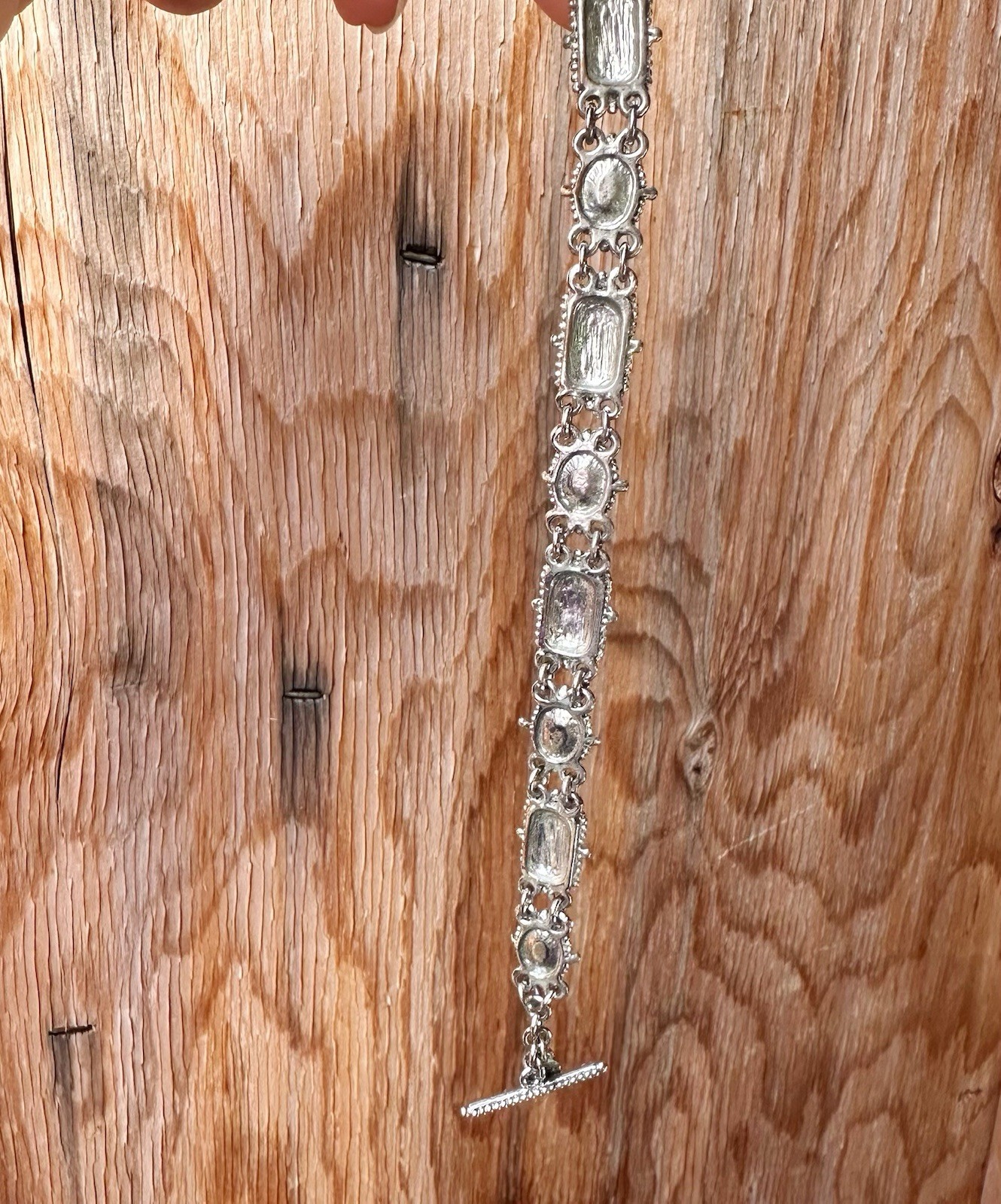 Cookie Lee Abalone Shell Rhinestone Bracelet - image 4