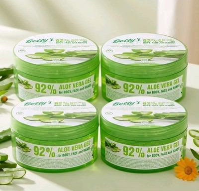 Aloe Vera Gel 4 x 300 ml BETTY`S NATURE 92% Aloe Vera ohne Alkohol NEU
