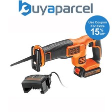 Black and Decker BDCR18 18v Cordless Reciprocating Saw + 1.5ah Battery + Blade