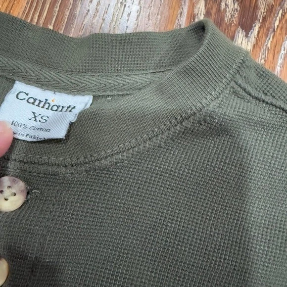 Camisa térmica Carhartt Vintage XS verde manga longa 4 5 6 meninos jovens - Imagem 4 de 4