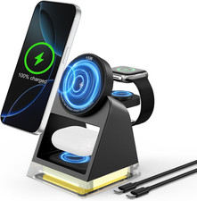 3 in 1 Fast Charging Station for Multiple Apple Devices, Portable Wireless Charg