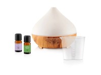 Silvercrest Ultraschall Aroma Diffuser Holz-Design Mit WeißEm Deckel Farbwechsel