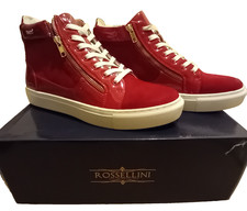 Rossellini Men's Burgundy Leather Mix Rafael XR2 Zip Mid Trainer Boots UK 7-12.