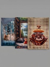 Plaid Coperta Zambaiti Morbido Stampa 3D Cani Gatti Orsetti Idea Regalo