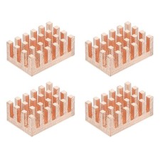 4 Pcs Copper Heatsink 10x15x6mm, Heat Sink Cooler Radiator for Raspberry Pi