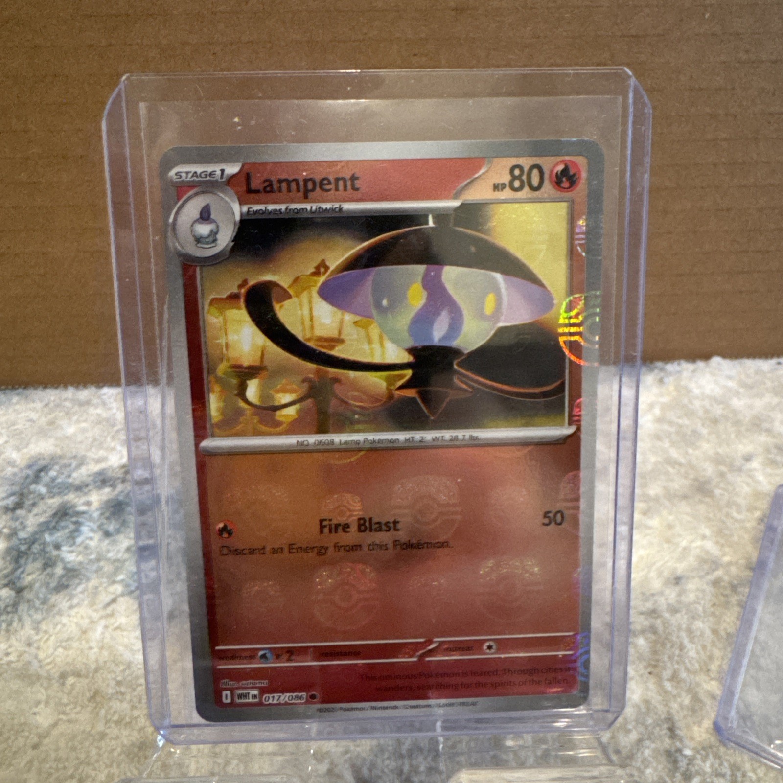 Lampent 017/086 White Flare - Master Ball Holo English Pokémon Card - NM/Mint