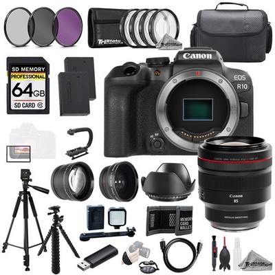 Canon EOS R10 + RF 85mm f/1.2 L USM DS Lens+64GB+ExtBat+9PCFltr-MEGAKit