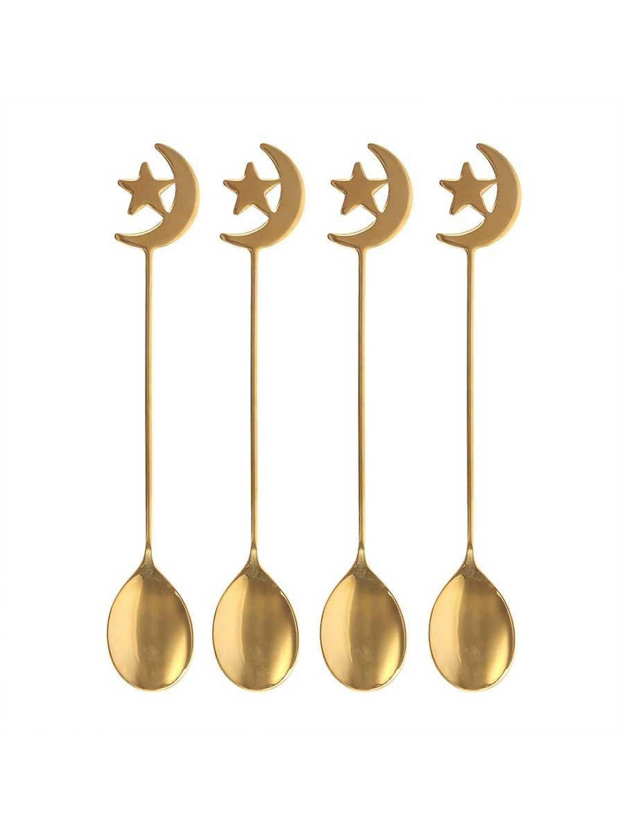 Set of 4 Star and Moon Teaspoons