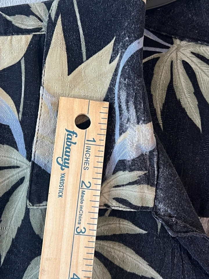 Van Heusen Men's Casual Button-Down Shirt Black 3X Silk - Image 4 of 4