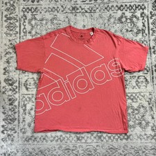 Adidas Women's Big-Logo T-Shirt Haze Rose Short Sleeve Oversized Size Small