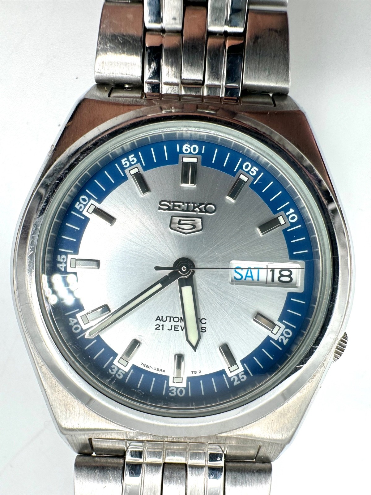 37mm 5 21J Watch Men's 7S26-02E0 JAPAN Vintage Automatic Silver SEIKO - vintagewatches.pk