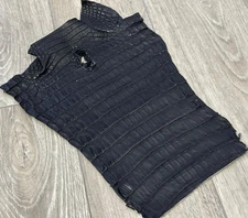 Black Genuine Caiman Crocodile Tail belly Hide Leather Skin alligator Croc 593