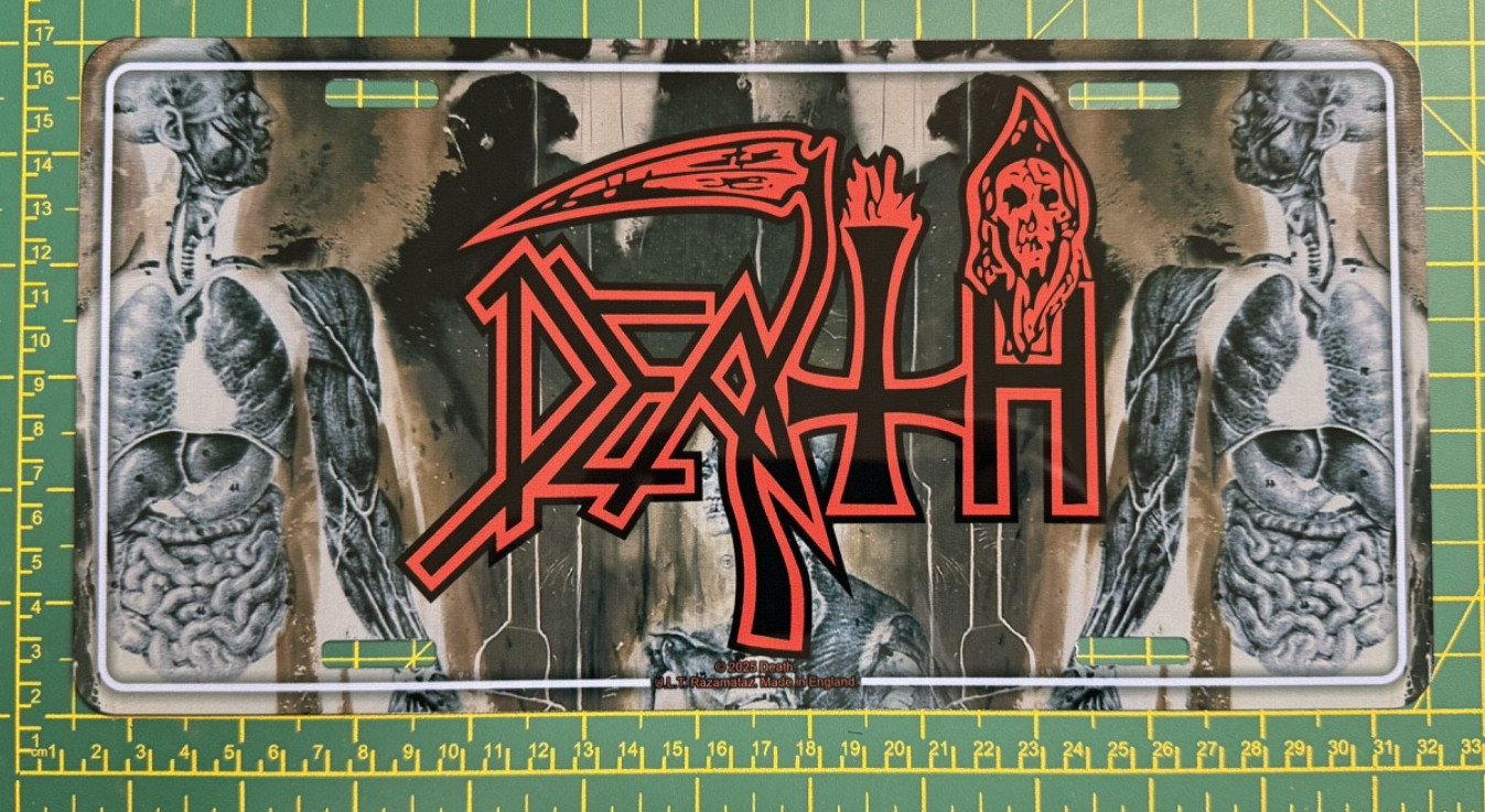 Death Self Titled Metal Number Plate Style Wall Sign Officially Licensed