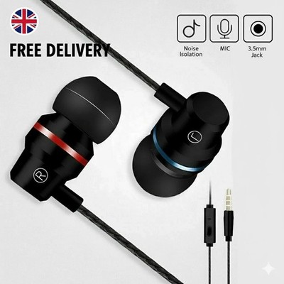 Ohrhörer Kabelgebunden Headphones In Ear High Definition Deep Bass 3,5 mm AUX Klinke