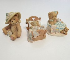 Vintage Cherished Teddies Betty, Dorothy, And Baby 3 Piece Figurines 1992-1995