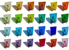 24 Pcs Stained Glass Sheets 4 x 6 Inch Vibrant Mixed Colors Art Glass Supplie...