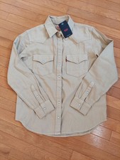 NWT Levi's Women's Ultimate Western Denim Shirt Tan Twill Standard Fit Size M