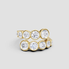 1.80 TCW Round Lab Grown Diamond Eternity Ring | 14k Solid Gold Bezel Setting