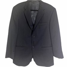Andrew Fezza Blazer Navy Blue PinstripeSport Coat Jacket 42R