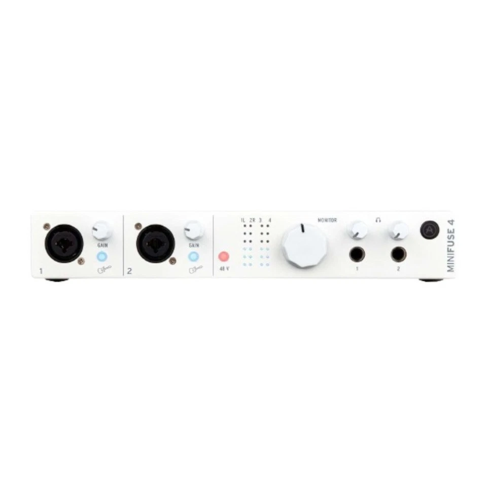 Arturia MiniFuse 4 USB Type C 4x4 Audio Interface Studio Recording (White)