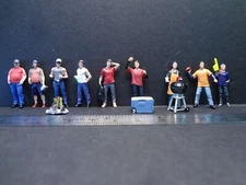 1:64 Scale figure set Camping People + backyard barbecue set Diorama Accessories